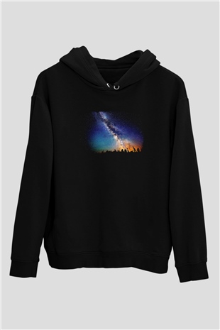 Yıldız Siyah Unisex Hoodie