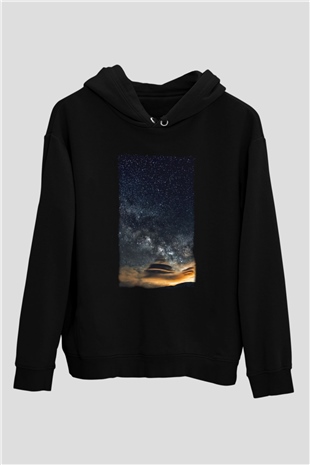 Yıldız Siyah Unisex Hoodie