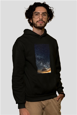 Yıldız Siyah Unisex Hoodie