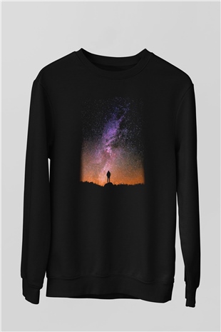 Yıldız Siyah Unisex Sweatshirt