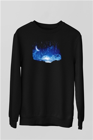 Yıldız Siyah Unisex Sweatshirt