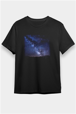 Yıldız Siyah Unisex Tişört T-Shirt - TişörtFabrikası