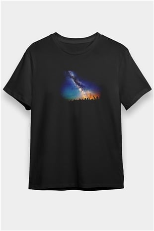 Yıldız Siyah Unisex Tişört T-Shirt - TişörtFabrikası