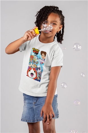 Yo-kai Watch Beyaz Unisex Çocuk Tişört