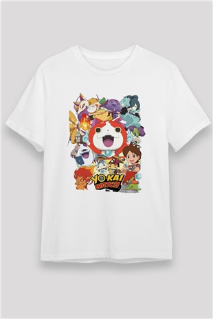 Yo-kai Watch Beyaz Unisex Tişört T-Shirt