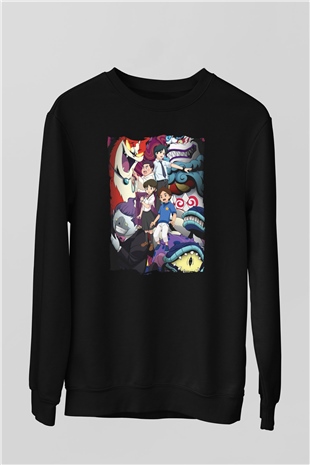 Yo-kai Watch Siyah Unisex Sweatshirt
