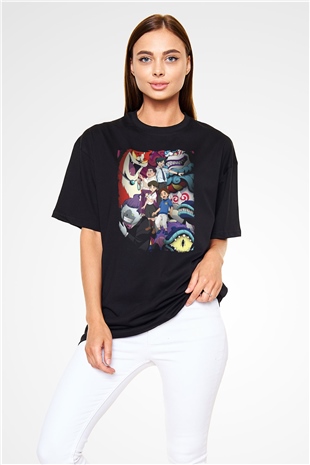 Yo-kai Watch Siyah Oversize Tişört Oversize T-shirt