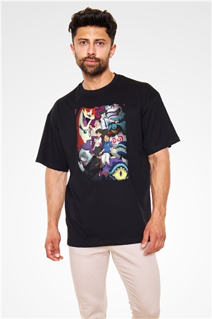 Yo-kai Watch Siyah Oversize Tişört Oversize T-shirt