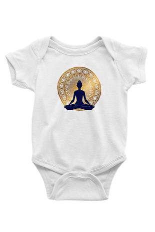 Yoga Baskılı Beyaz Bebek Body - Zıbın