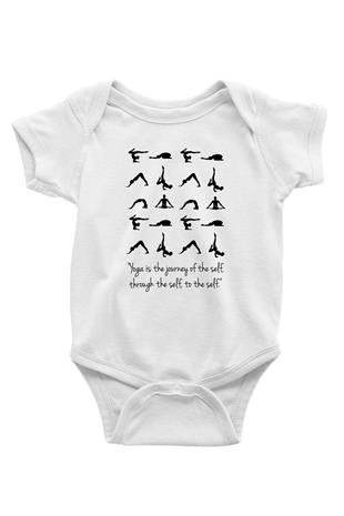 Yoga Baskılı Beyaz Bebek Body - Zıbın