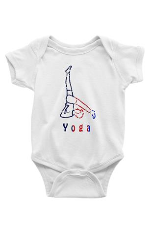 Yoga Baskılı Beyaz Bebek Body - Zıbın