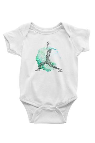 Yoga Baskılı Beyaz Bebek Body - Zıbın