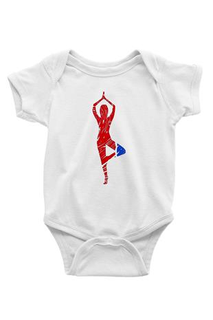 Yoga Baskılı Beyaz Bebek Body - Zıbın