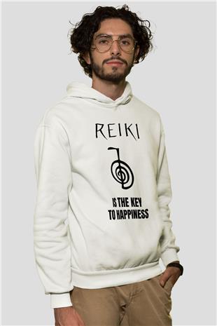 Yoga Baskılı Unisex Ekru Hoodie