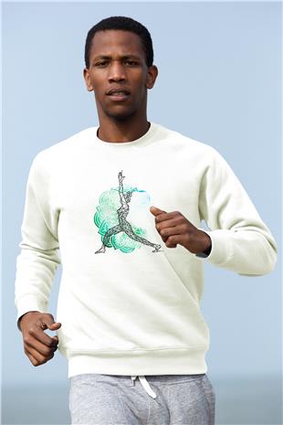 Yoga Baskılı Unisex Ekru Sweatshirt