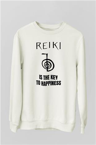 Yoga Baskılı Unisex Ekru Sweatshirt