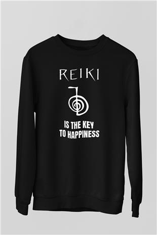 Yoga Baskılı Unisex Siyah Sweatshirt