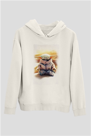 Yoga YodaBeyaz  Unisex Hoodie