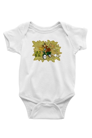 Yogi Bear Ayı Yogi Baskılı Beyaz Unisex Bebek Body - Zıbın
