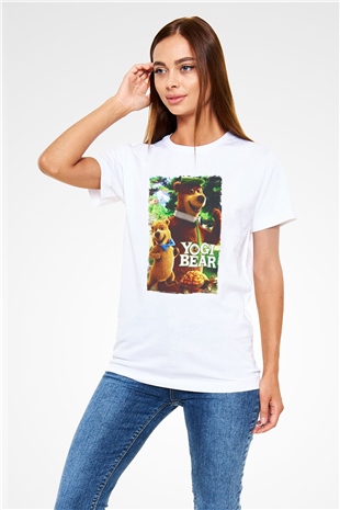 Yogi Bear Ayı Yogi Beyaz Unisex Tişört