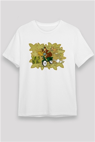 Yogi Bear Ayı Yogi Beyaz Unisex Tişört