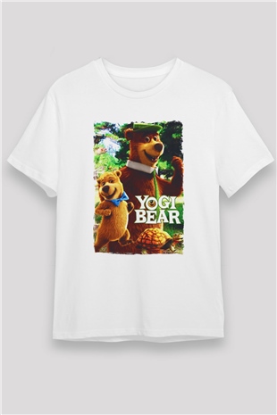 Yogi Bear Ayı Yogi Beyaz Unisex Tişört