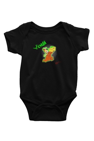 Yogi Bear Ayı Yogi Siyah Bebek Body - Zıbın