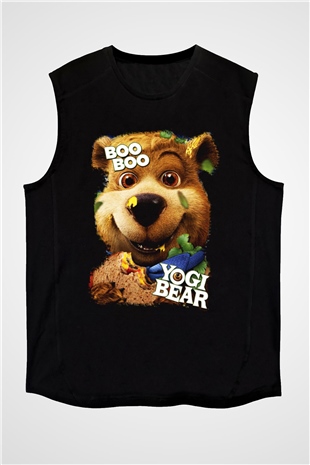 Yogi Bear Ayı Yogi Siyah Unisex Kolsuz Tişört