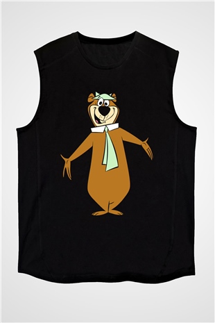 Yogi Bear Ayı Yogi Siyah Unisex Kolsuz Tişört