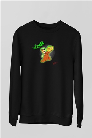 Yogi Bear Ayı Yogi Siyah Unisex  Sweatshirt