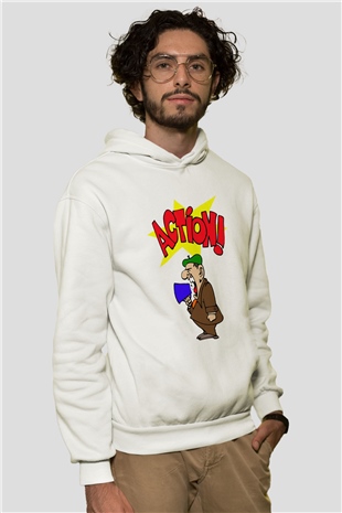 Yönetmen Beyaz Unisex Hoodie