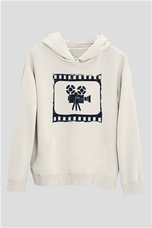Yönetmen Beyaz Unisex Kapüşonlu Sweatshirt