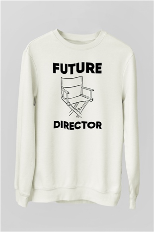 Yönetmen Beyaz Unisex Sweatshirt