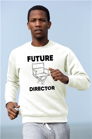 Yönetmen Beyaz Unisex Sweatshirt