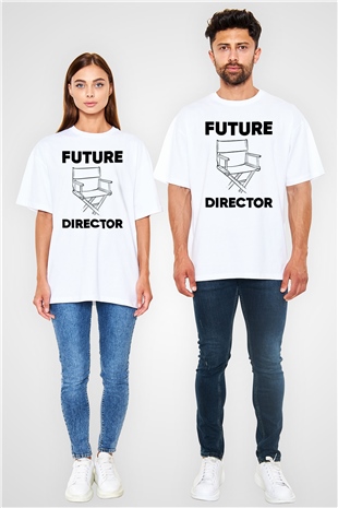 Yönetmen Beyaz Oversize Tişört Oversize T-shirt - TişörtFabrikası