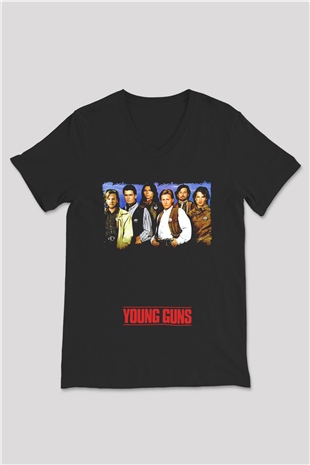 Young Guns Siyah Unisex  V Yaka Tişört