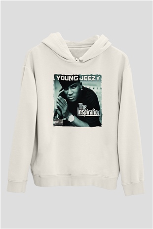 Young Jeezy Beyaz Unisex Kapüşonlu Sweatshirt