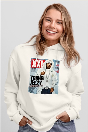 Young Jeezy Beyaz Unisex Kapüşonlu Sweatshirt