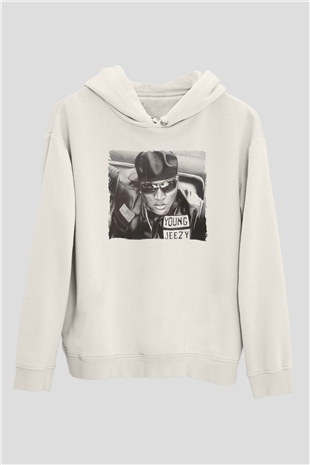 Young Jeezy Beyaz Unisex Kapüşonlu Sweatshirt