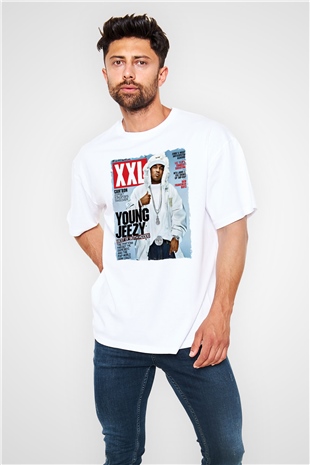 Young Jeezy Beyaz Oversize Tişört Oversize T-shirt - TişörtFabrikası