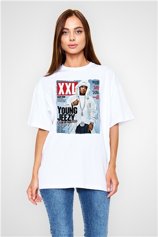 Young Jeezy Beyaz Oversize Tişört Oversize T-shirt - TişörtFabrikası