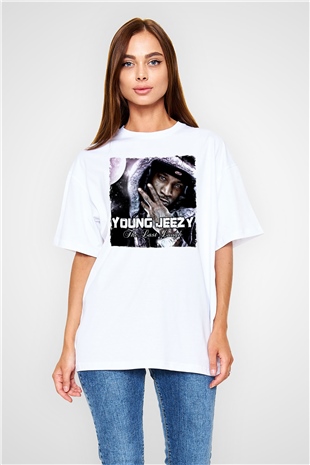 Young Jeezy Beyaz Oversize Tişört Oversize T-shirt - TişörtFabrikası