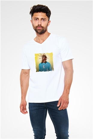 Young Thug Baskılı Beyaz V Yaka Unisex Tişört