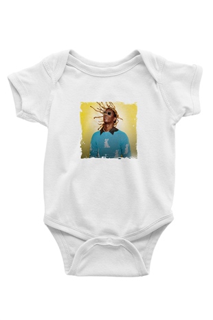 Young Thug Baskılı Unisex Beyaz Bebek Body - Zıbın
