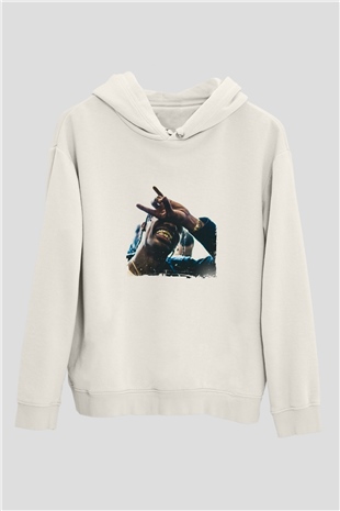 Young Thug Baskılı Unisex Beyaz Kapüşonlu Sweatshirt