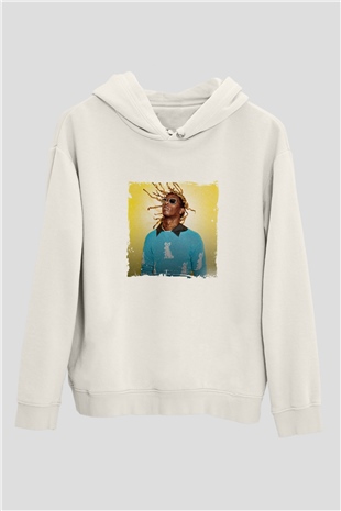 Young Thug Baskılı Unisex Beyaz Kapüşonlu Sweatshirt