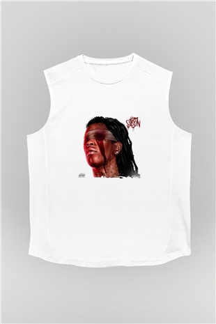 Young Thug Baskılı Unisex Beyaz Kolsuz Tişört