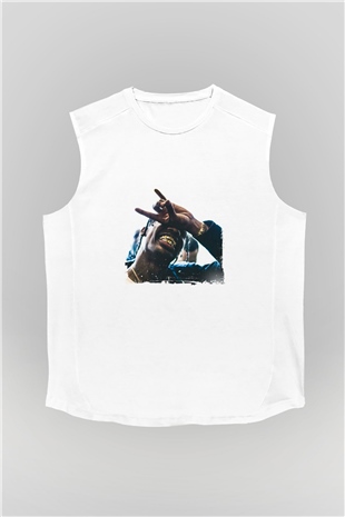 Young Thug Baskılı Unisex Beyaz Kolsuz Tişört