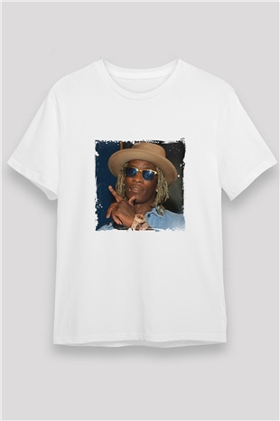 Young Thug Baskılı Unisex Beyaz Tişört