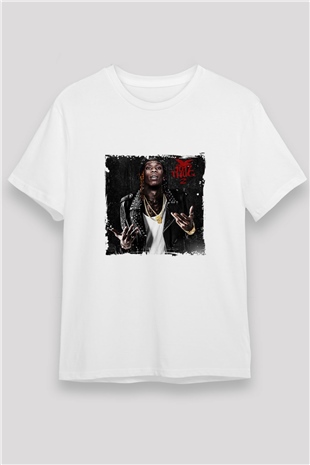 Young Thug Baskılı Unisex Beyaz Tişört